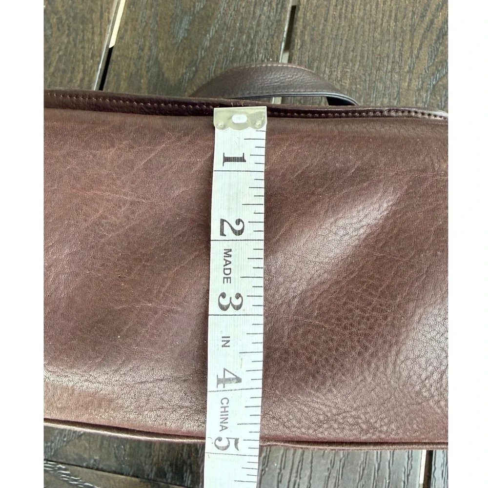 Vintage Y2K Fossil 1954 Brown Leather Crossbody Satchel Key Charm Purse Granny